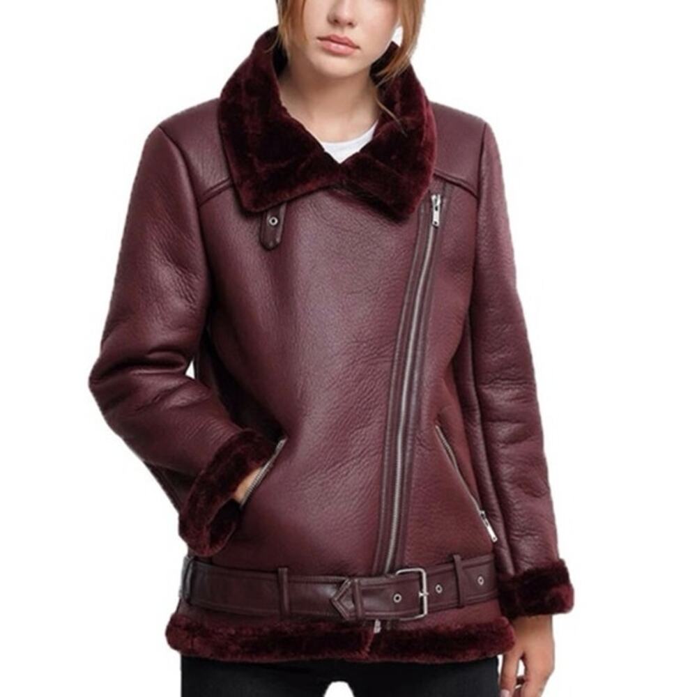 Dex Clothing ‘Red Wine’ Women Moto Jacket Coat - SZ XS